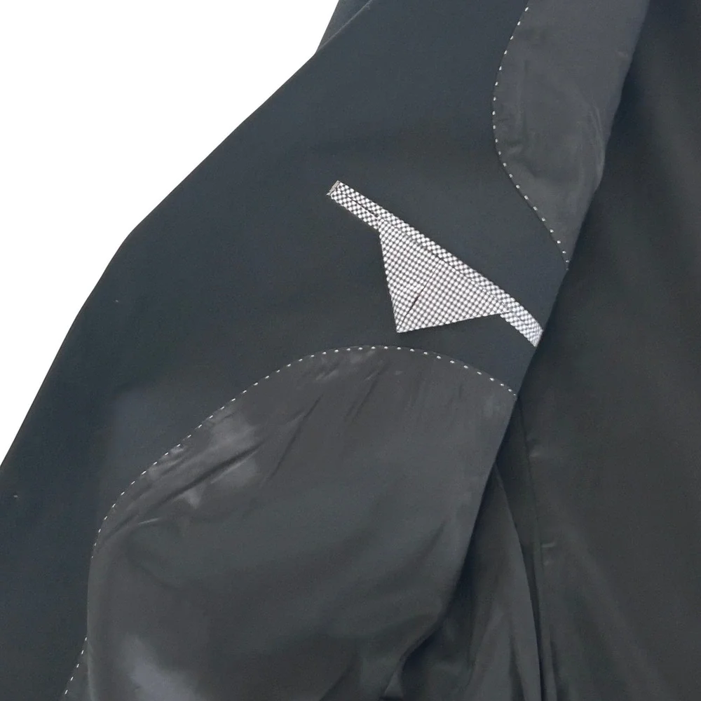 Chaps Suit Mens 40R‎ Black Wool Blend 2-Button Solid Classic Formal Career